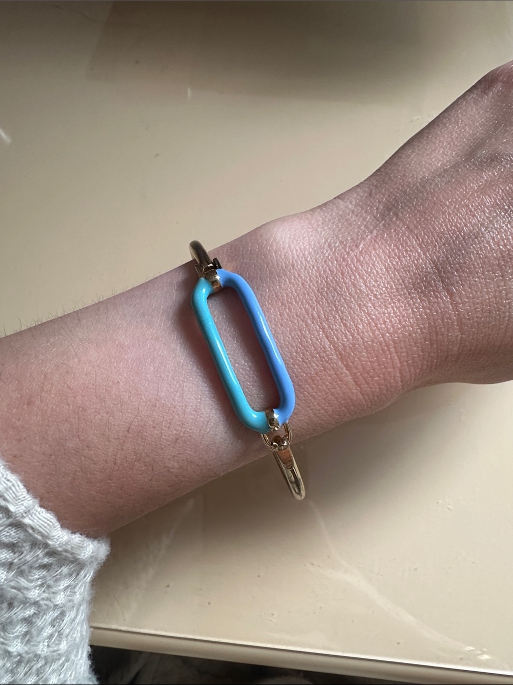 Marc Jacobs Gold Bracelet with Blue Gradient Enamel Link
